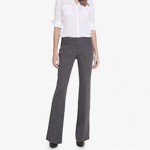 grey bootcut dress pants Hybrid & Company Women's Ponte Bootcut Dress Pants KP38011BL Grey XS